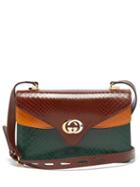 Matchesfashion.com Gucci - Gg Python Leather Accordion Shoulder Bag - Womens - Brown Multi
