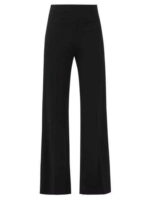 Matchesfashion.com Roland Mouret - Saxley High-rise Slit-cuff Twill Trousers - Womens - Black