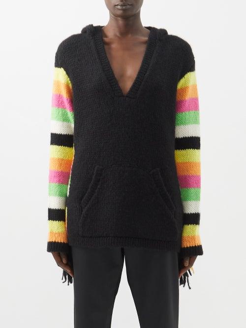 Gabriela Hearst - Alessio Striped Cashmere Hooded Sweater - Womens - Black Multi