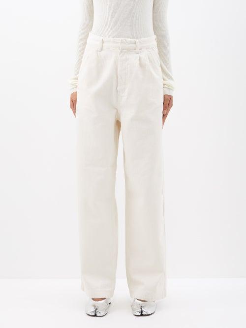 Raey - Organic-cotton Tapered-leg Smart Jeans - Womens - Ivory