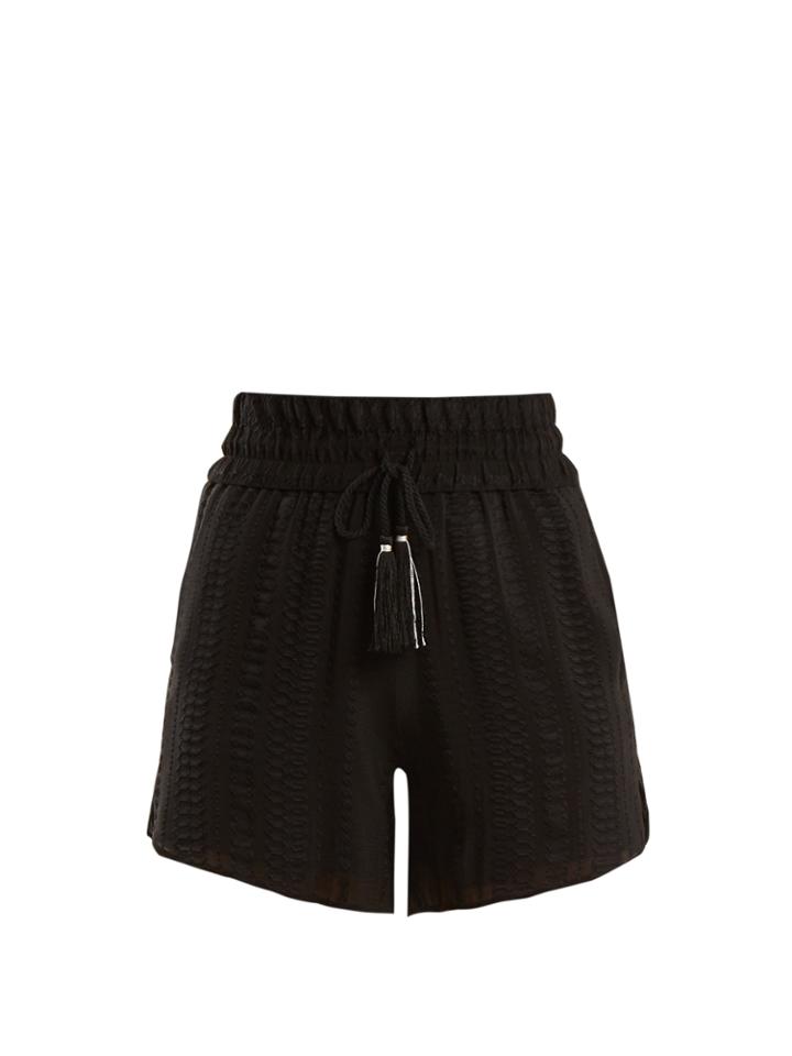 Zeus + Dione Paxi Geometric-jacquard Silk-blend Shorts