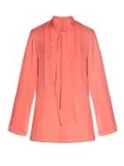 Etro Tie-neck Ruffled-front Silk-crepe Blouse