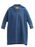 Valentino - V-plaque Chambray Tunic Dress - Womens - Denim