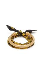 Matchesfashion.com Versace - Silk Scarf Trimmed Gold Tone Bangle - Womens - Gold