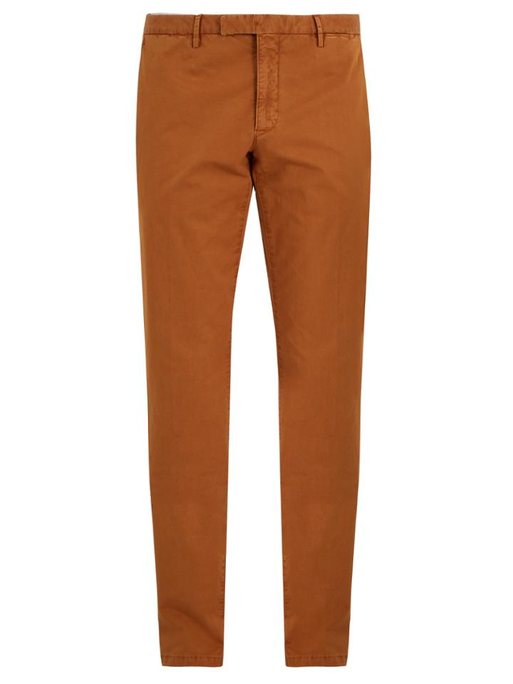 Boglioli Mid-rise Straight-leg Cotton-blend Chino Trousers
