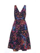 Saloni Jess Floral-print Textured-crepe Dress