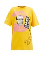 Matchesfashion.com Martine Rose - Omnia Adam Oversized Logo-print Cotton T-shirt - Womens - Yellow