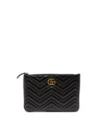 Gucci - Gg Marmont Quilted Leather Pouch - Womens - Black