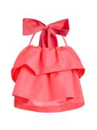 Msgm Detachable-bow Tiered Faille Top