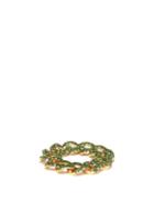 Ladies Fine Jewellery Shay - Essential Garnet & 18kt Gold Chain-link Ring - Womens - Green Gold