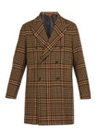 Matchesfashion.com Barena Venezia - Patrone Checked Wool Blend Overcoat - Mens - Brown Multi