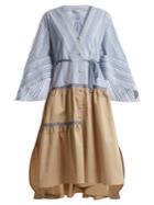 Palmer/harding Manon Striped Cotton-poplin Dress