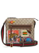 Matchesfashion.com Gucci - Gg Supreme Ufo Logo Patch Messenger Bag - Mens - Brown