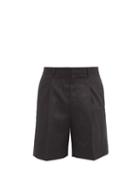 Matchesfashion.com Givenchy - Logo-jacquard Wool-twill Shorts - Mens - Black