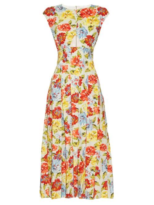 Emilia Wickstead June Floral-print Cut-out Dress