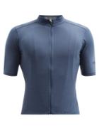 Matchesfashion.com Ashmei - Logo-print Merino-blend Cycling T-shirt - Mens - Navy