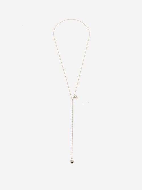 Saint Laurent - Heart-charms Long Slider Necklace - Womens - Silver