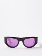 Jacques Marie Mage - Clyde Round Acetate Sunglasses - Mens - Purple