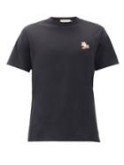 Matchesfashion.com Maison Kitsun - Chillax Fox-patch Cotton-jersey T-shirt - Mens - Black