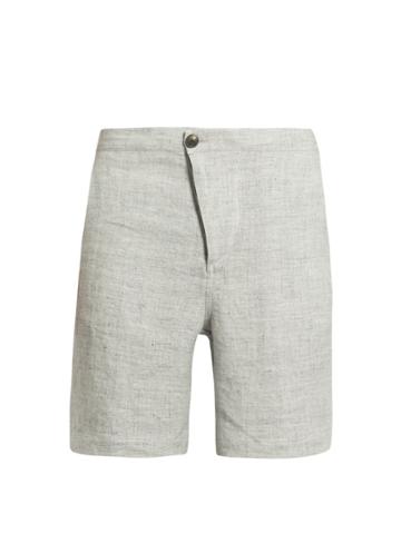 Helbers Speckled Washed-linen Shorts