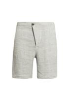 Helbers Speckled Washed-linen Shorts