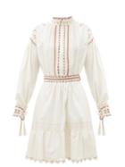 Matchesfashion.com Etro - Embroidered Cotton Dress - Womens - White
