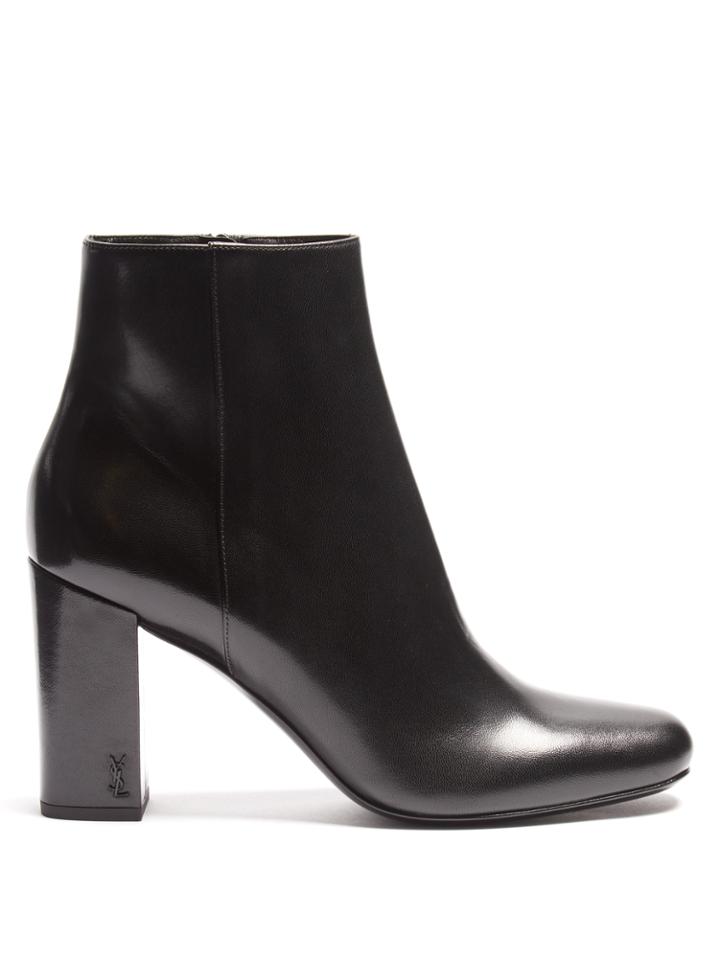 Saint Laurent Loulou Leather Ankle Boots