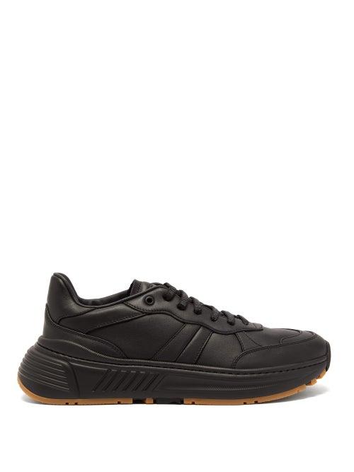 Matchesfashion.com Bottega Veneta - Speedster Exaggerated Sole Leather Trainers - Mens - Black