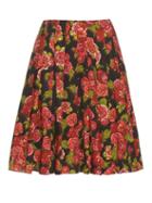 Matchesfashion.com Emilia Wickstead - Polly Floral Print A Line Skirt - Womens - Black Print