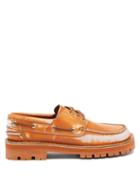 Matchesfashion.com Camperlab - Eki Square-toe Leather Deck Shoes - Mens - Orange