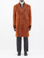 Raf Simons - Double-breasted Alpaca-blend Overcoat - Mens - Dark Brown