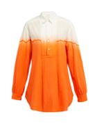 Matchesfashion.com Kilometre Paris - Dip Dyed Cotton Shirt - Womens - Orange