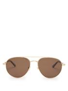 Matchesfashion.com Gucci - Web Strip Tinted Aviator Sunglasses - Mens - Gold