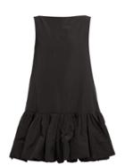 Matchesfashion.com Valentino - Gathered Hem Taffeta Dress - Womens - Black