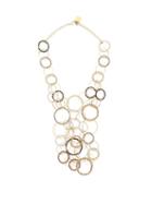 Matchesfashion.com Rosantica By Michela Panero - Rock Crystal Encrusted Hoops Necklace - Womens - Gold Multi