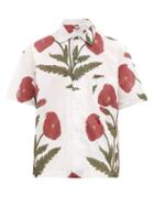 Matchesfashion.com Bode - Chrysanthemum Print Cotton Canvas Shirt - Mens - White Multi