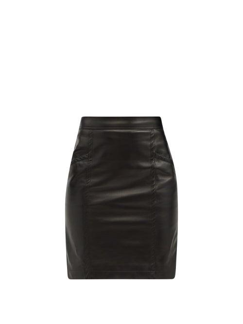Matchesfashion.com Saint Laurent - Jupe High-rise Leather Skirt - Womens - Black