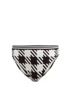 Matchesfashion.com Solid & Striped - The Christie Gingham Bikini Briefs - Womens - Black White