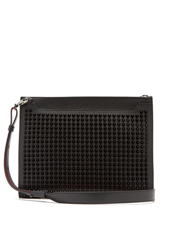 Christian Louboutin Spike-embellished Leather Pouch