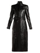 Valentino Dragon-embroidered Double-breasted Leather Coat
