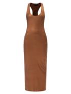 Tom Ford - Scoop-neck Metallic-jersey Dress - Womens - Brown