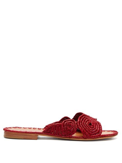 Matchesfashion.com Carrie Forbes - Miringi Raffia Slides - Womens - Red