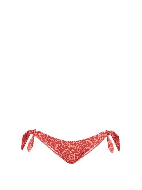 Matchesfashion.com Fisch - Marigot Side-tie Reef-print Bikini Briefs - Womens - Pink Print