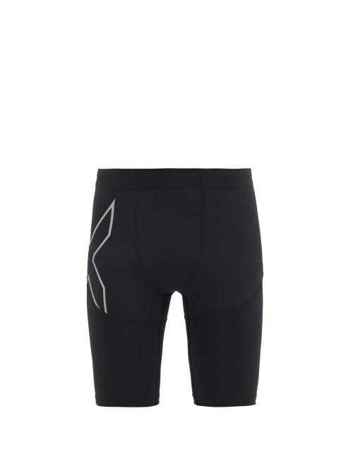 Matchesfashion.com 2xu - Reflective-logo Compression Running Shorts - Mens - Black