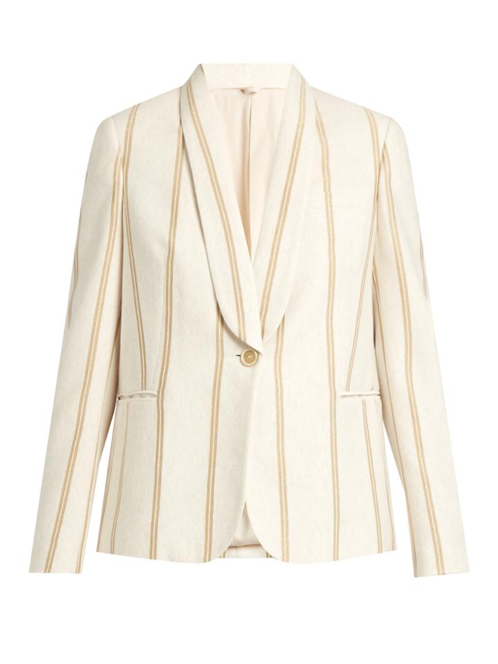 Brunello Cucinelli Striped Single-breasted Cotton-jersey Jacket
