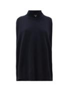Matchesfashion.com Eskandar - High Neck Sleeveless Cashmere Sweater - Womens - Navy