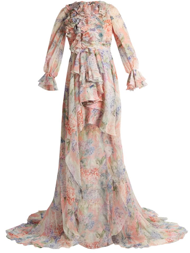 Gucci Hydrangea-print Silk-chiffon Gown