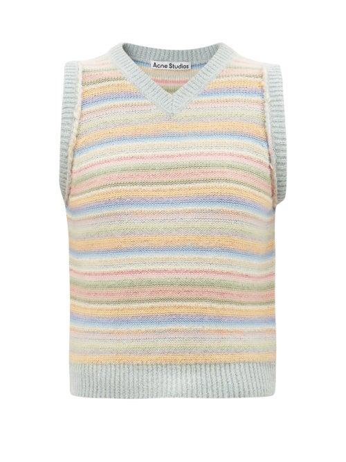 Acne Studios - Kimma Striped Sweater Vest - Womens - Light Blue