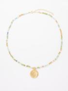 Hermina Athens - Hercules Crystal & Gold-plated Necklace - Womens - Gold Multi