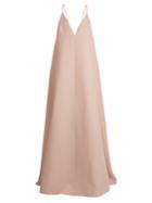 Valentino Deep V-neck Wool And Silk-blend Gown